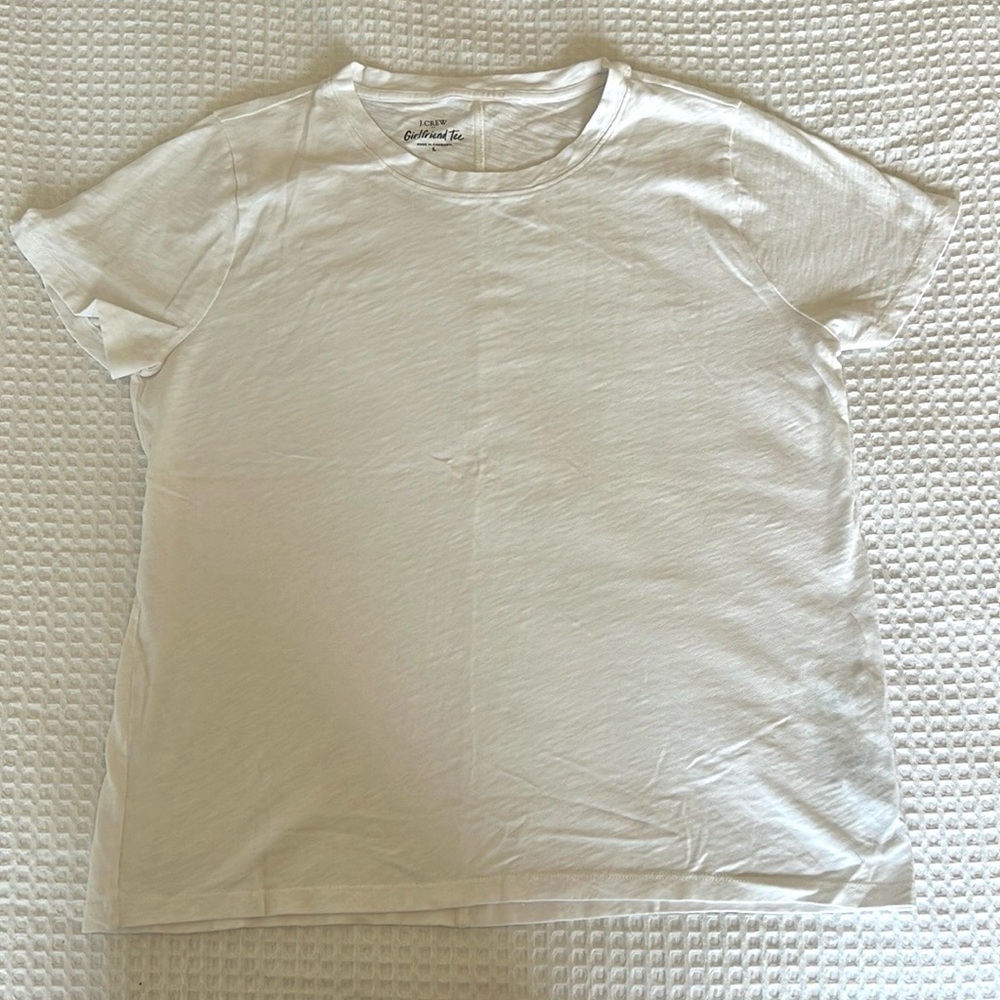 J Crew White Girlfriend Tee
